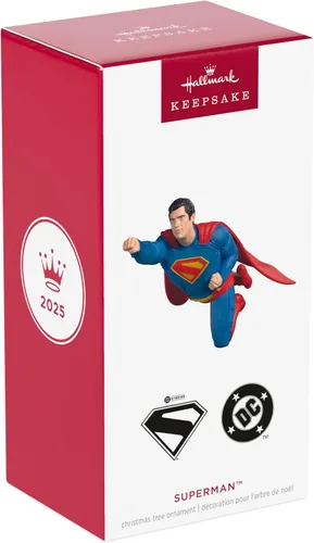 Vista 7 de Hallmark Keepsake Adorno de Navidad 2025, DC Superman, regalos de superhéroes