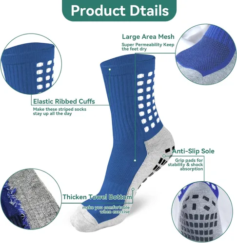 Vista 2 de ZXOLDZX 246 pares de calcetines de agarre para hombre, antideslizantes, para fútbol, fútbol, béisbol, deportes, calcetines para hombres y mujeres
