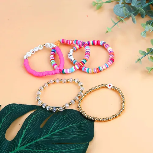 Vista 3 de HOUPEACE Juego de 5 pulseras de la amistad Taylor 1989 antihéroe para Eras Music, juego de pulseras de joyería inspiradas en el álbum de Taylor