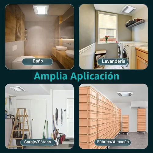 Vista 7 de FASDUNT Extractor de baño con luz, ultra silencioso 1.0 Sones, ventilador de ventilación de techo de baño de 110 CFM con combinación de luz LED, se