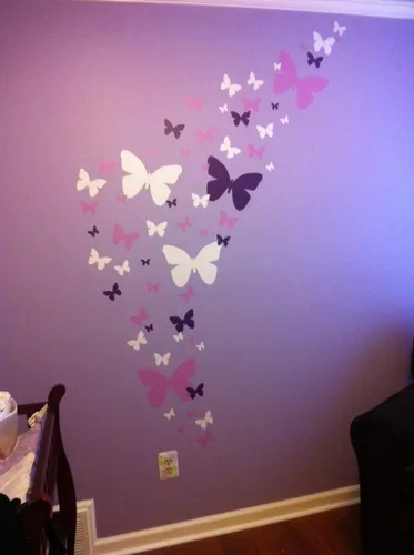 Vista 7 de Calcomanías de pared de mariposas para adolescentes y niñas, calcomanías de pared para dormitorio, decoración de habitación de niños, decoración