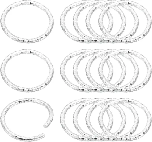 Vista 16 de PATIKIL Anillo con dije de copa de vino de 0.05 x 0.59 pulgadas, paquete de 100 aretes de metal con cuentas trenzadas, anillos abiertos, dorado