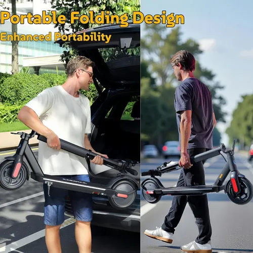 Vista 9 de Caroma Electric Scooters, Electric Scooter Adults, 800W Peak Motor, 25Miles Range&20Mph, Foldable E Scooter, Cruise Control, Dual Braking System,App