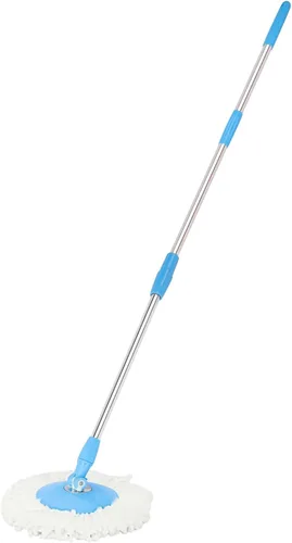 Vista 2 de Spin Mop Pole Handle Replacement 360 Spinning Cleaning Scraper para fregona de piso Cubo sin pedal versión azul