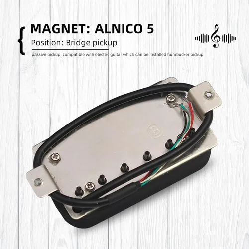 Vista 5 de MAXCHEER Alnico - Guitarra eléctrica de 5 puentes, hoja humbucker/tornillo hexagonal, ajuste de doble bobina, pastilla de guitarra con 4 cables