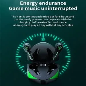 Vista 6 de ELEWealth Auriculares Bluetooth 5.1 inalámbricos para entrenamientohogaroficina, carga tipo C, IPX7 impermeable, HD estéreo con cancelación