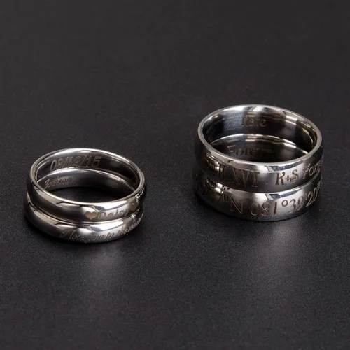 Vista 5 de Fanery Sue - Anillo personalizado para parejas anillos colgantes