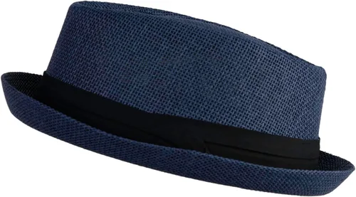 Vista 5 de Fedora de pastel de cerdo sólido de gran tamaño Azul marino