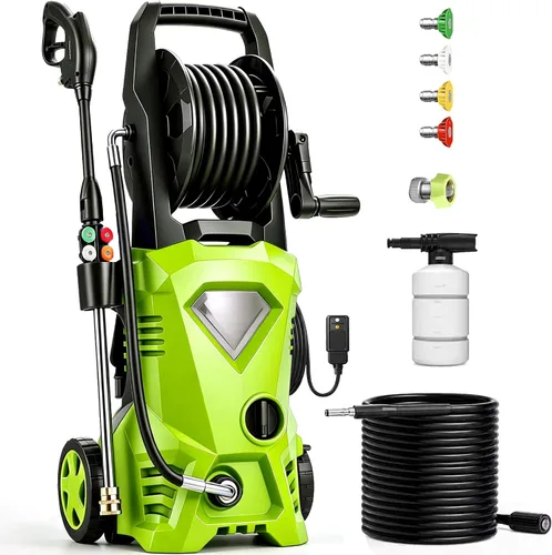 Vista 11 de Lavadora eléctrica a presión 5000 PSI Lavadora eléctrica con carrete Azul