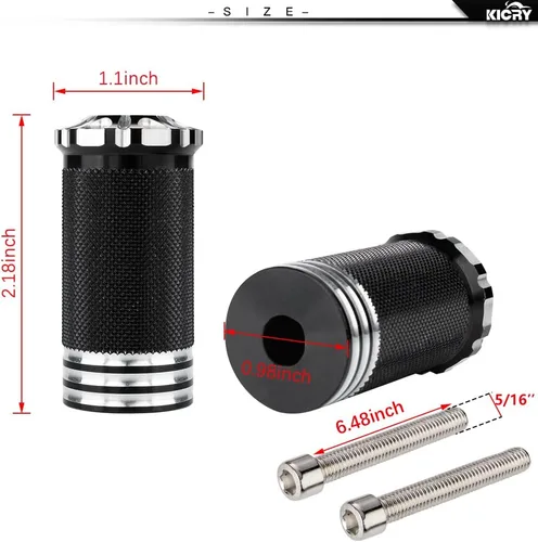 Vista 6 de Clavija de Cambio Palanca de Cambio de Motocicleta CNC Billet Negra Reposapiés Compatible con Harley Dyna Sportster Softail Street Road Glide Negro-a