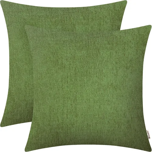 Vista 27 de BRAWARM Fundas de almohada 40x40 cm - Paquete de 2 fundas de almohada de chenilla negra, fundas de almohada de chenilla suave teñida sólida