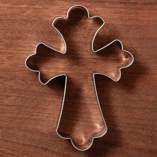 Vista 5 de LILIAO Cortador de galletas grande con cruz cristiana para bautizo y fondant, 3.3 x 4.4 pulgadas, acero inoxidable