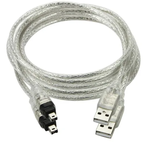 Vista 6 de chenyang Adaptador de cable iLink macho USB 2.0 macho a Firewire IEEE 1394 de 4 pines macho solo compatible con Sony DCR-TRV75E 4.92FT/1.5M