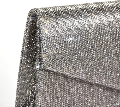 Vista 8 de GEGELE Bolsas de noche brillantes para mujer, bolso de mano con diamantes de imitación para fiesta, graduación, boda