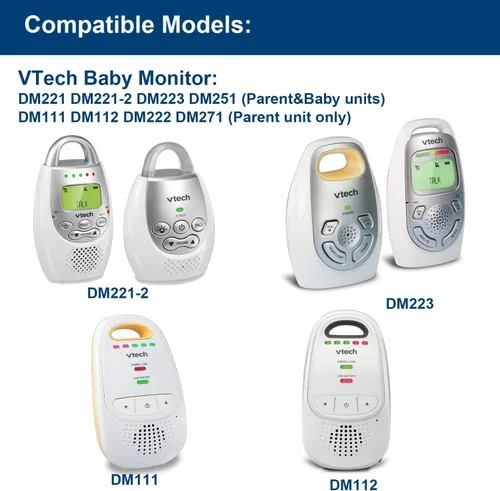 Vista 5 de Cable de alimentación para cargador de monitor de bebé VTech: adaptador de 6 V USA UL para DM221 DM221-2 DM223 DM251 (unidades de padres y bebés)