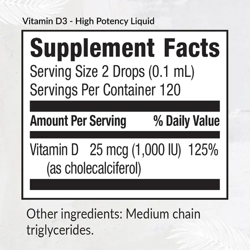 Vista 2 de Equilife Vitamina D3: gotas líquidas de alta potencia para una fácil digestión y absorción, apoya la función inmunológica, promueve la salud ósea