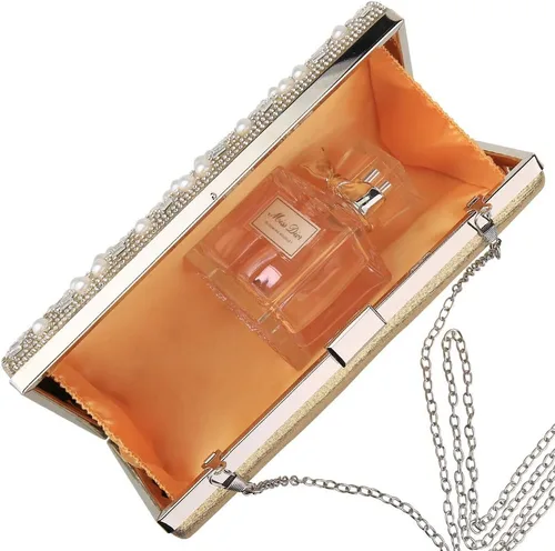 Vista 9 de Evening Clutch Pearl Purse for Women, Party Clutches Bag Wedding Formal Handbags