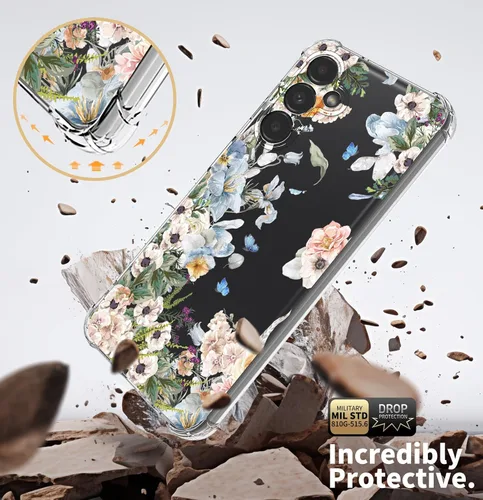 Vista 6 de Funda para Samsung Galaxy S25 [prueba de caída de grado militar] Protección de cuerpo completo, delgada, a prueba de golpes, funda de mármol