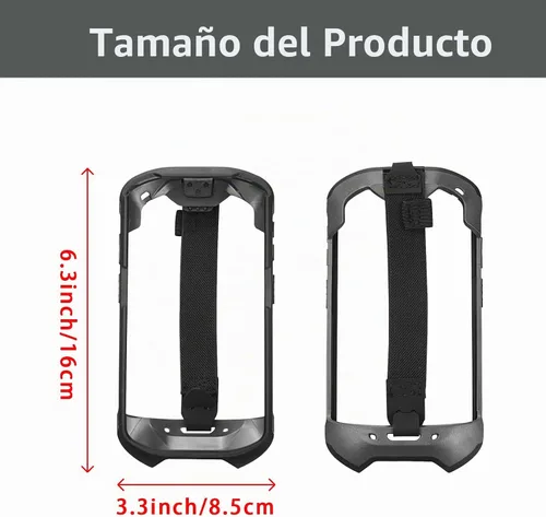 Vista 7 de Funda protectora para parachoques con correa de mano para Zebra TC51 TC510K TC52 TC56 TC57, funda delgada para escáner de TPU, accesorios de Negro