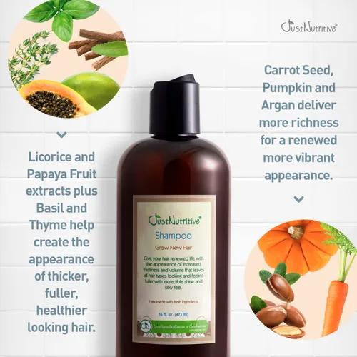 Vista 3 de Grow New Hair Shampoo Crecimiento saludable del cabello Champú natural Para hombres y mujeres Cuidado del cabello Crecimiento del cabello