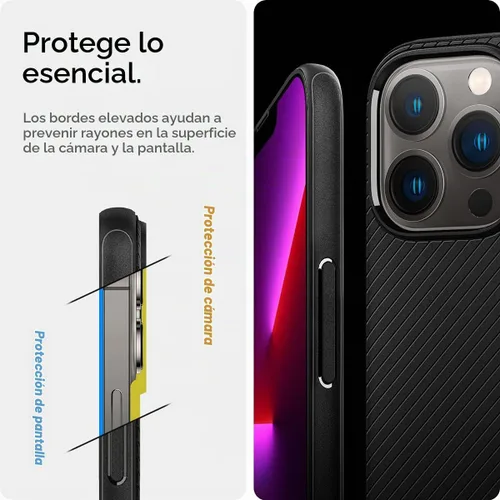 Vista 5 de Spigen - Mag Armor - Funda compatible con MagSafe diseñada para iPhone 13 Pro (2021) - color negro mate