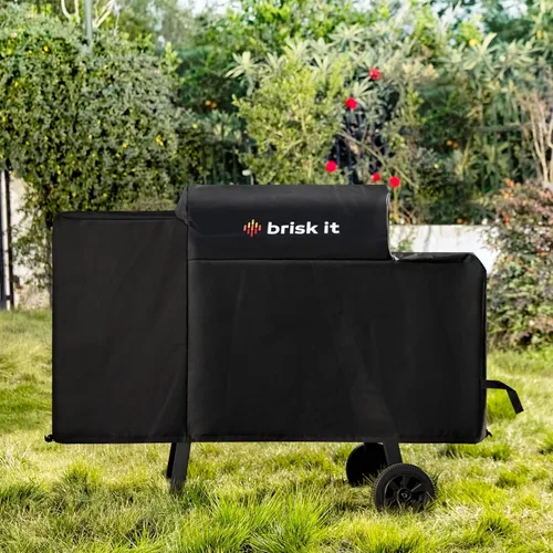Vista 3 de Brisk It Cubierta de parrilla para parrilla de pellets de madera Zelos-450, cubierta de ahumador resistente e impermeable, cubierta para parrilla