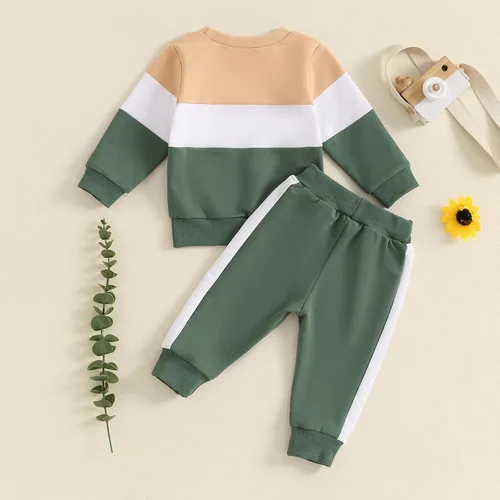 Vista 26 de Conjunto de sudadera de manga larga con cuello redondo y pantalones deportivos para bebés, ropa de invierno para bebé