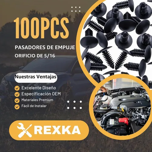 Vista 2 de Rexka 100 unids Fender Bumper Shield Fender Liner Push Pin Retener Clips 6030441 para Jeep Dodge Ram Chrysler 100PCS