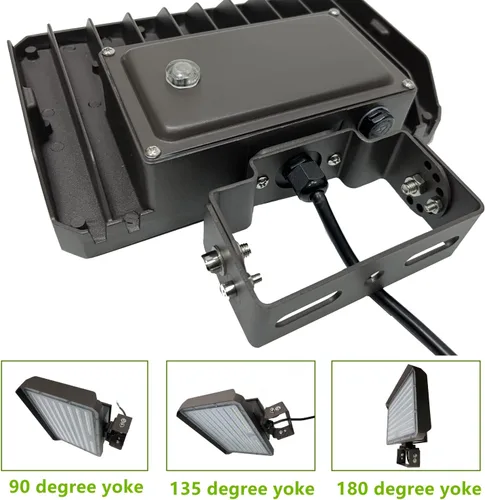 Vista 4 de Luz de inundación LED de 100 W para exteriores del anochecer al amanecer, equivalente a 14000LM 1000W, luz diurna de 100-277V 5000K, lámpara