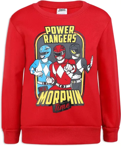 Vista 2 de Power Rangers Morphin Red Ranger, Blue Ranger, and Grey Ranger Boys Pullover Sweatshirt and Pants Set for Little Kids Red