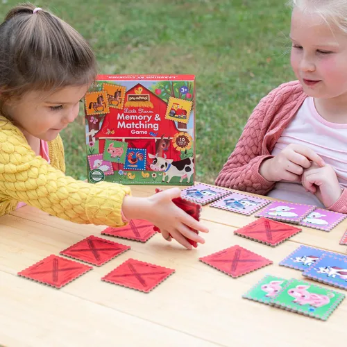 Vista 4 de eeBoo: Juego de memoria y coincidencia - Little Farm - 10 pares, desarrolla habilidades de reconocimiento, concentración, memoria y vocabulario, a