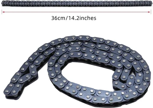Vista 2 de Piñón de transmisión trasera T8F de 54 dientes con cadena T8F de 116 eslabones y kits de eslabón maestro para motor de 2 tiempos de 47cc 49cc, mini
