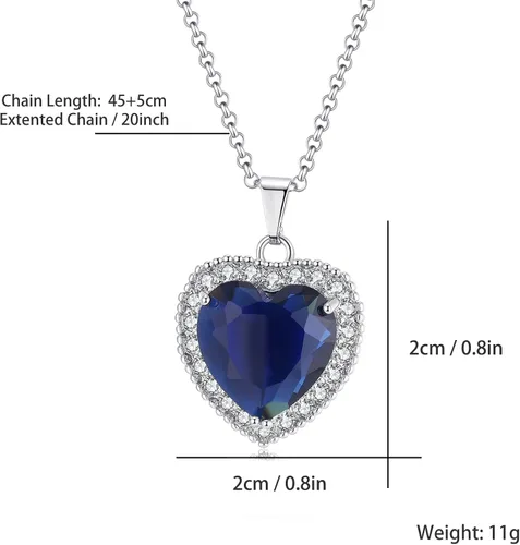 Vista 6 de AILUOR Titanic Heart of the Ocean Collar, collar de plata colgantes, joyería regalo del día de la madre