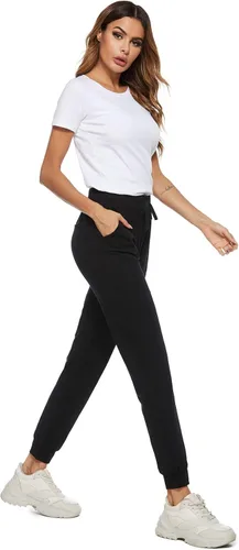 Vista 5 de AvaCostume Pantalones deportivos de algodón elástico para mujer con bolsillos