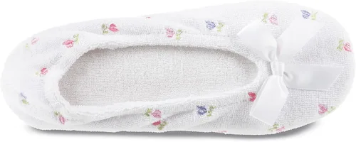Vista 4 de isotoner - Pantuflas bordadas tipo bailarina para mujer.