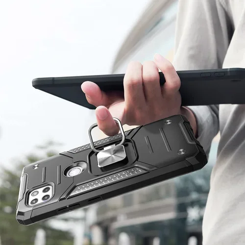 Vista 7 de Funda delgada para Moto One 5G Ace con protector de pantalla, absorción de golpes, resistente a prueba de caídas, con soporte de automóvil, funda