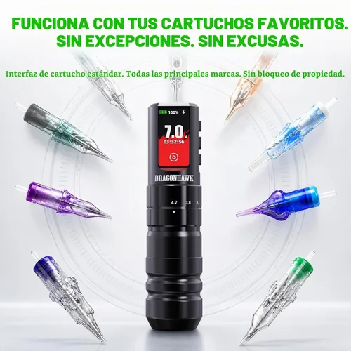 Vista 7 de Dragonhawk Kit de máquina de tatuaje inalámbrico A3 Pro con impresora