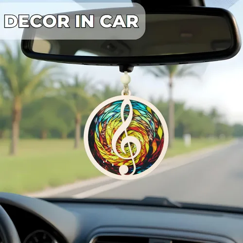 Vista 7 de Adorno para amantes de la música, recuerdo acrílico para árbol de Navidad de madera para profesores, fanáticos del piano, regalos para profesores
