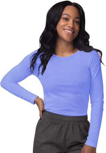 Vista 9 de Sivvan Women's Long-Sleeve Comfort Underscrub Tee, Scrubs Undershirts Aguamarina (Aquamarine)