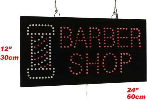 Vista 2 de Cartel de Barbería, 23.6x11.8 in, 23.6x11.8 in, TOPKING, LED, Neón, Florescente, Señalización, Letrero, Exhibición, Cartelera, Pantalla, Gran