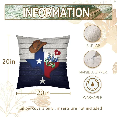 Vista 16 de Juego de 2 fundas de almohada de 16 x 16 pulgadas, diseño patriótico de bandera estadounidense con estrellas para exteriores, estilo casa de campo