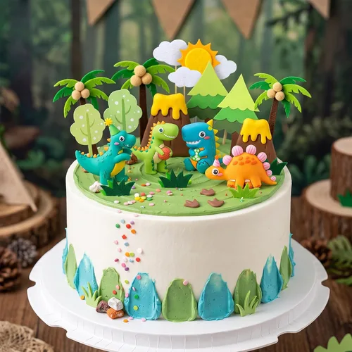 Vista 5 de Knana - 21 decoraciones de dinosaurio para tartas de dinosaurio para baby