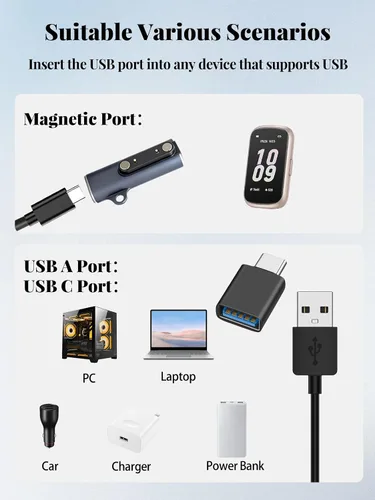 Vista 4 de Adaptador de cargador para rastreador de fitness BOALZETD P08