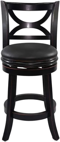 Vista 4 de Boraam Florence Taburete giratorio de madera con altura de mostrador - Black Sandthru