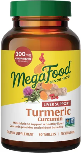 Vista 9 de MegaFood Curcumina de cúrcuma + cardo mariano para apoyo hepático, 60