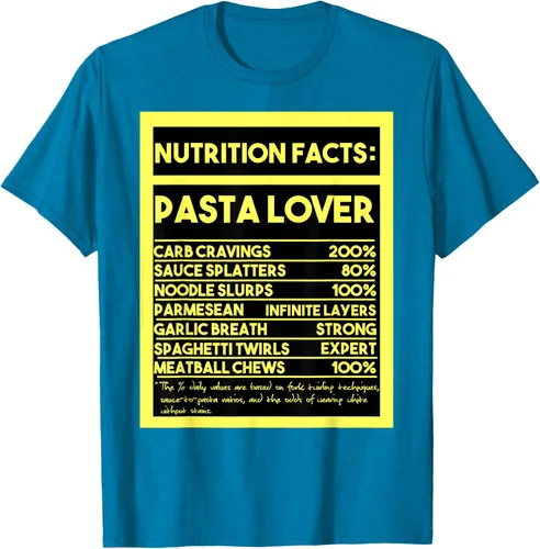 Vista 9 de Pasta Lover Nutrition Facts: The Ultimate Carb Connoisseur's T-Shirt Negro