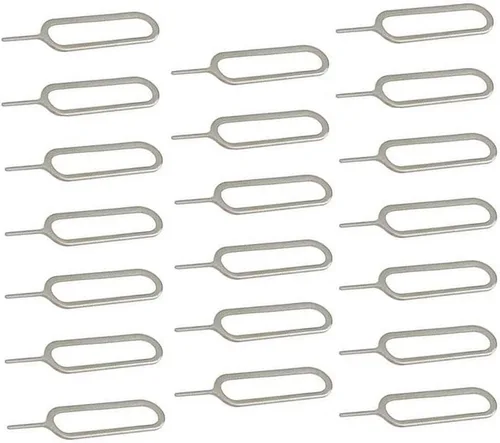 Vista 2 de eTECH Collection Sim Card Tray Remover Expulsión Pin Herramienta de llave para iPhone, iPad, Samsung Galaxy SmartPhone/Tablet y más (plateado)