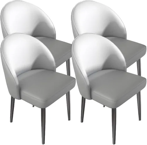 Vista 35 de YVYKFZD Juego de sillas de comedor, silla de comedor de cuero con respaldo curvo, sillas de cocina sin brazos, silla auxiliar tapizada cómoda