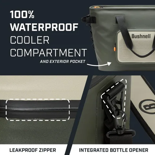 Vista 5 de Bushnell Soft Coolers Insulated Portable Ice Chest The Best Bag Cooler for Beach, Drinks, Beverages, Travel, Camping, Picnic, Leak-Proof with