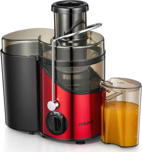 Vista 10 de Máquinas de exprimidor, Juilist Exprimidor de boca ancha de 3", extractor de jugo para vegetales y frutas con ajuste de 3 velocidades, motor de Negro